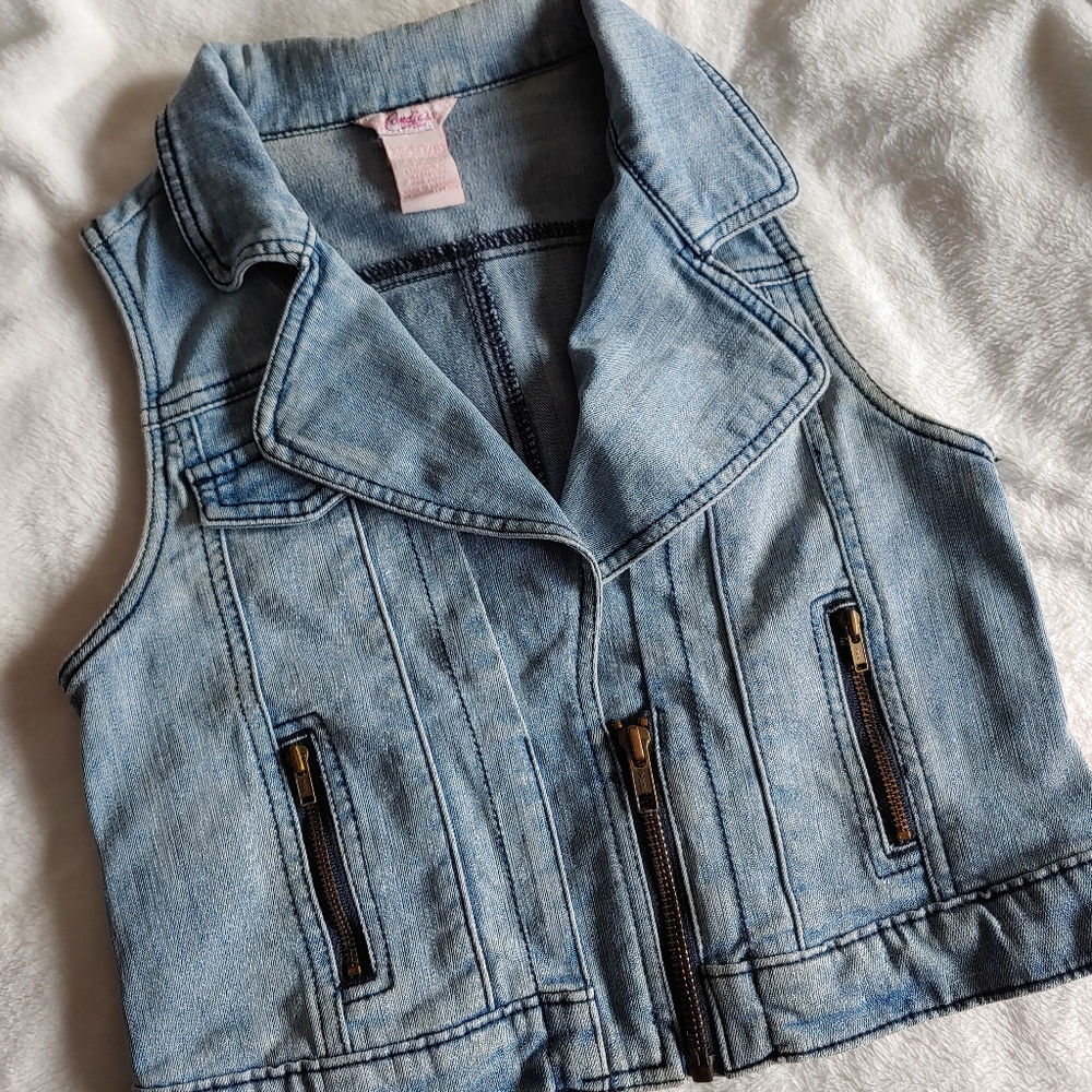 Girls Denim Jean Vest Size 7/8